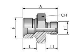 Переходный штуцер BSPP X штуцер BSPP, конус 60°